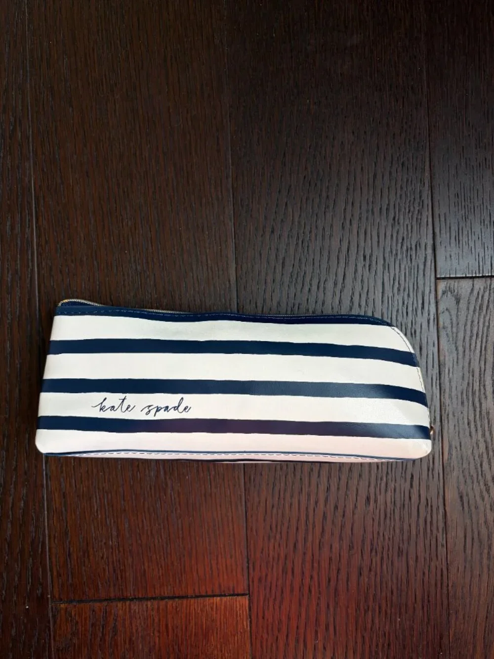 kate spade Painted Stripe Pencil Case (Navy & White)